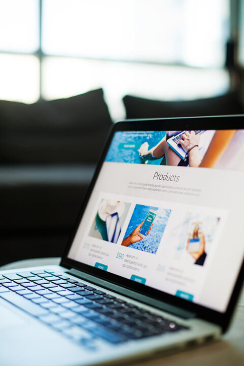 Online store displayed on a laptop after moving to a new website platform
